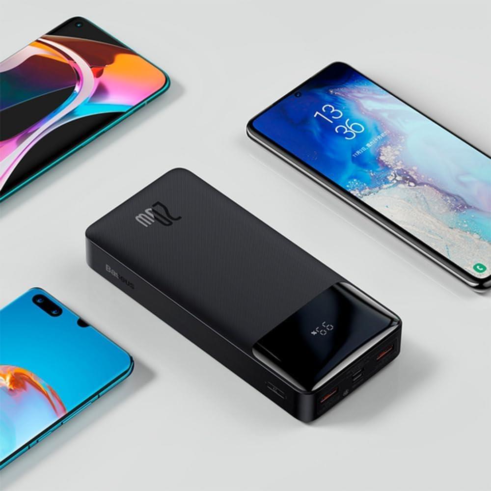 Baseus Bipow Overseas Edition Dijital Ekranlı 20W 20.000 mAh Powerbank - Siyah