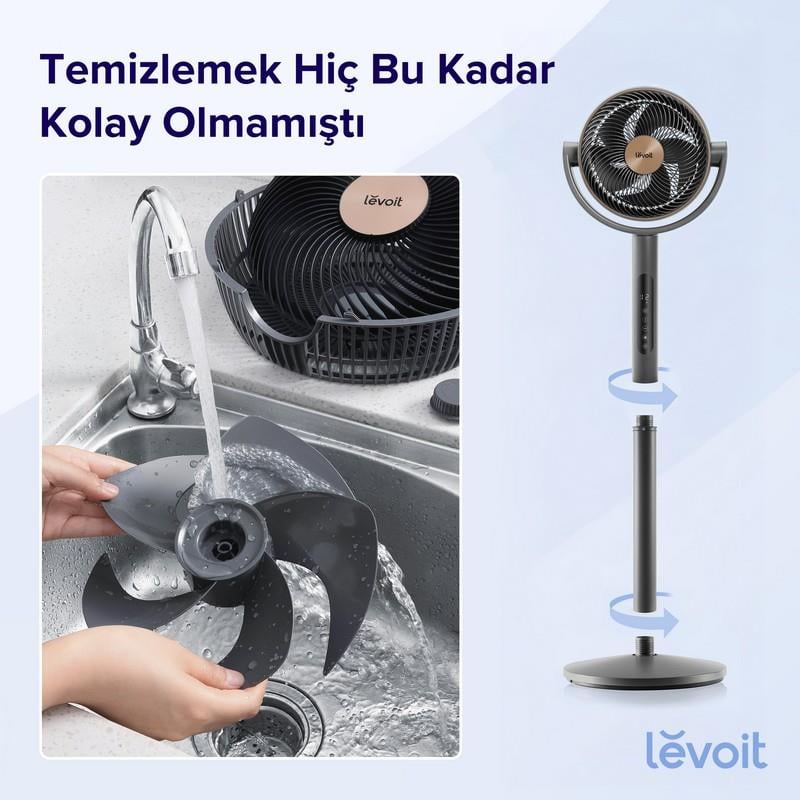 Levoit Pedestal Circulator Vantilatör Gri
