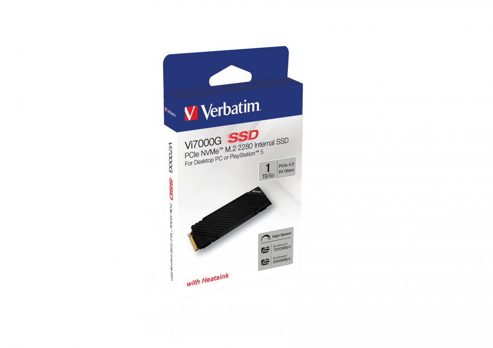 Verbatim 1TB Vi7000G Internal PCIe NVMe M.2 GEN4 SSD (7400MB Okuma/5500MB Yazma)
