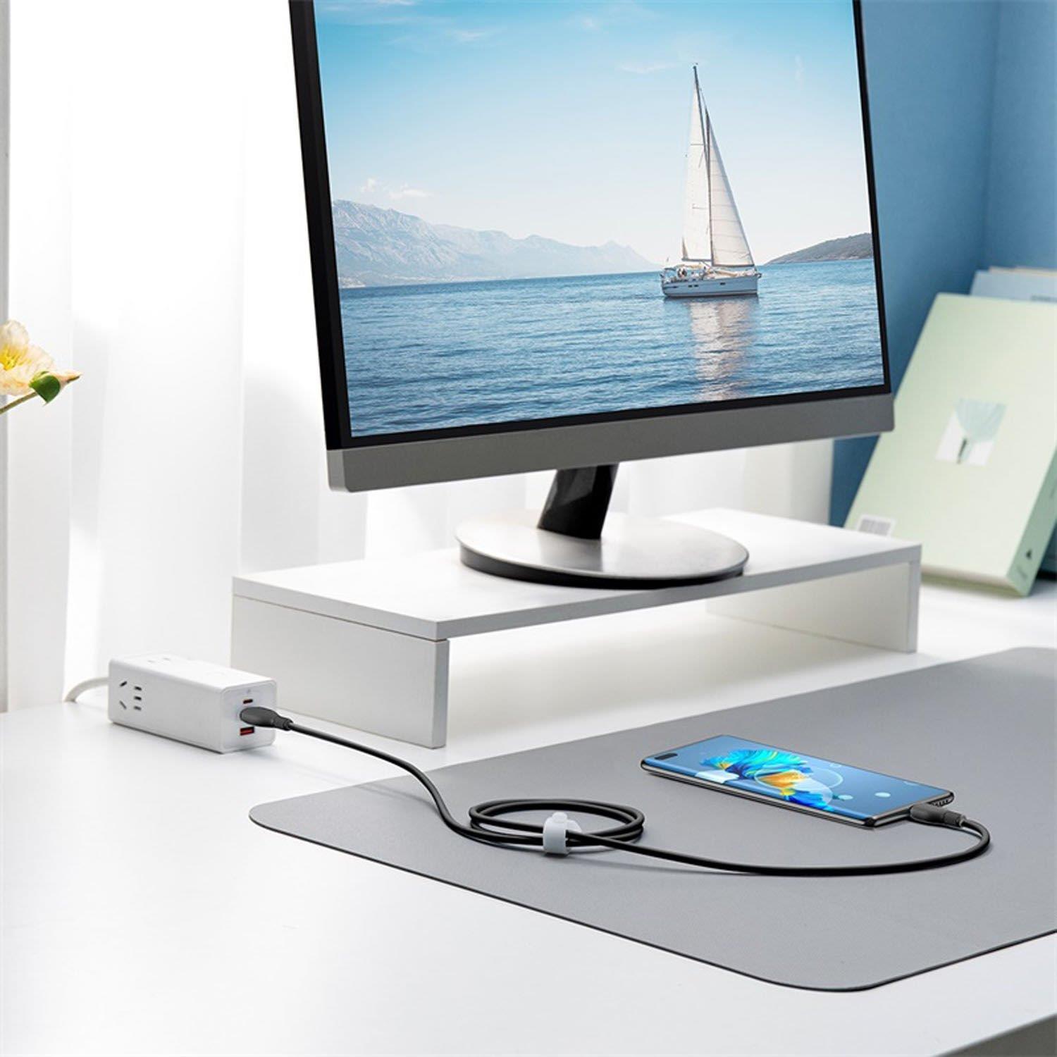 Baseus Pudding Hızlı Şarj Özellikli USB Type-C 100W Kablo 1.2 M Siyah