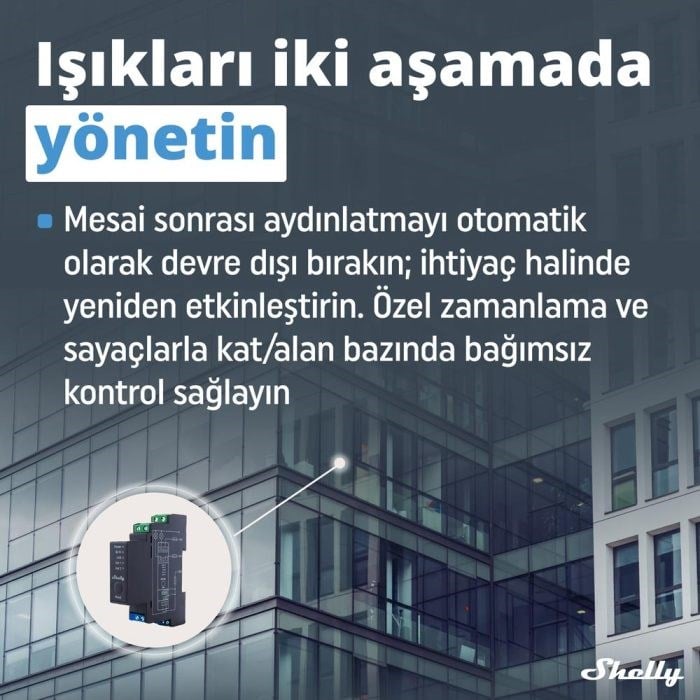 Shelly Pro 2 DIN Ray 2 Kanal Akıllı Röle
