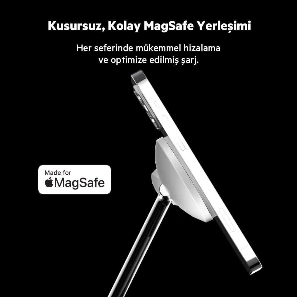 Belkin Magsafe 3 in 1 Apple Ürünleri için Kablosuz Şarj Cihazı WIZ009VFWH - Beyaz 