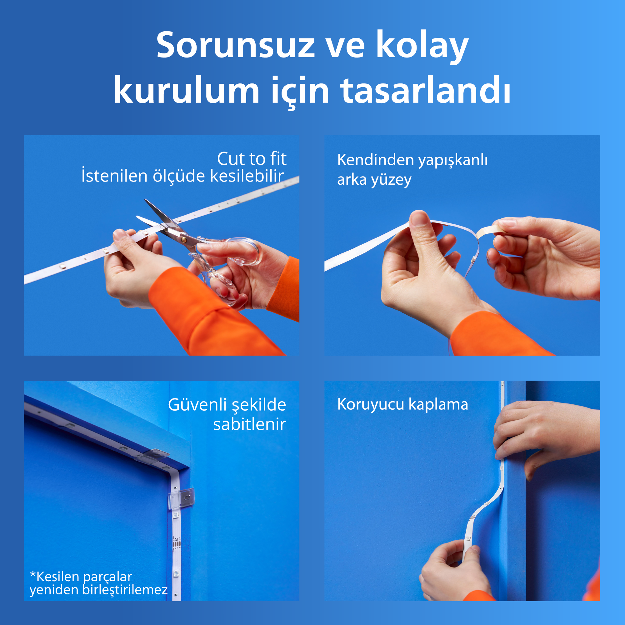 Philips Smart Lighting RGB LED Şerit 15 m (Type-C) - Google Home, Alexa, HomeKit ve Matter uyumlu