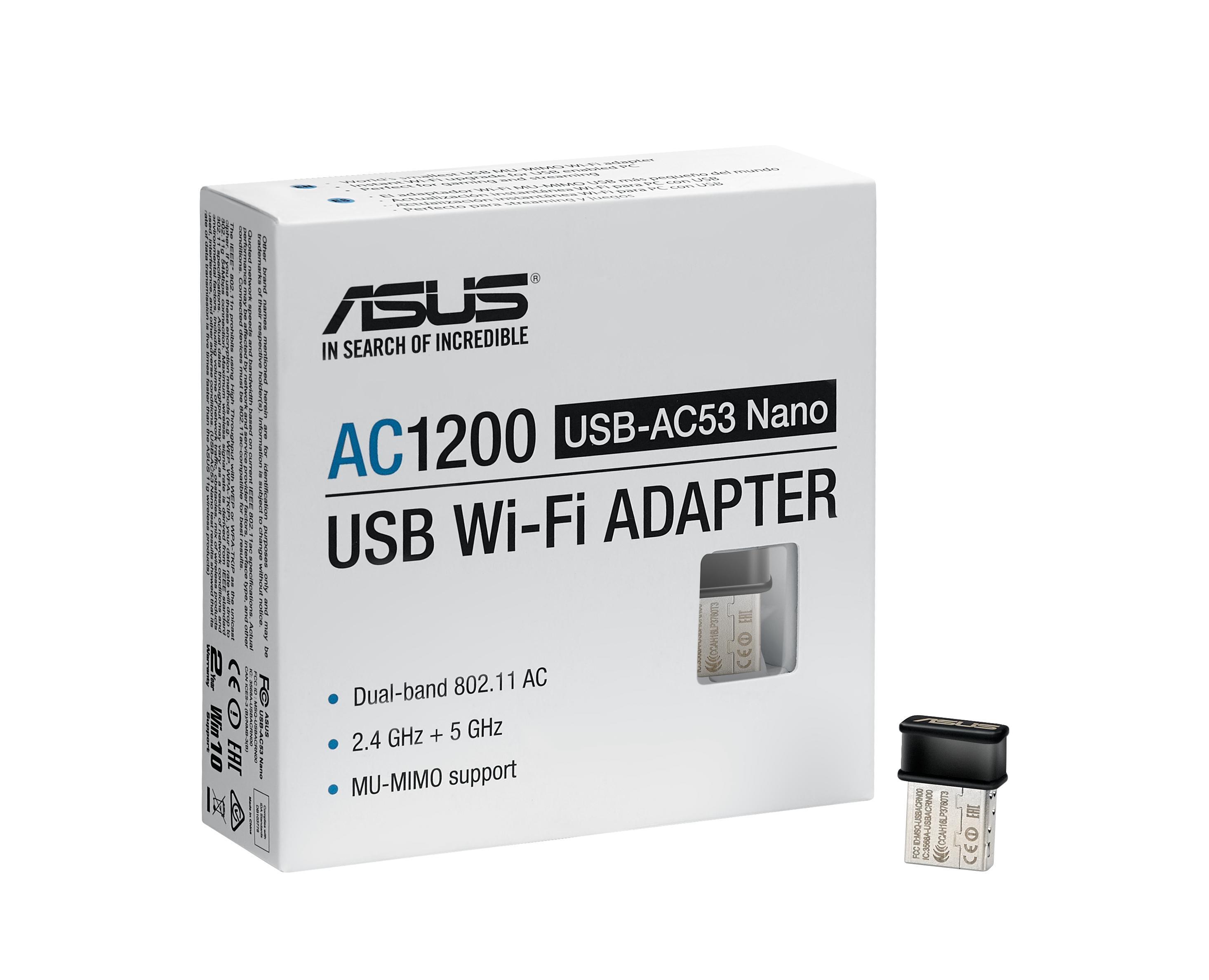 ASUS USB-AC53 NANO USB ADAPTÖRÜ AC1200 WIFI-5 DUAL-BAND