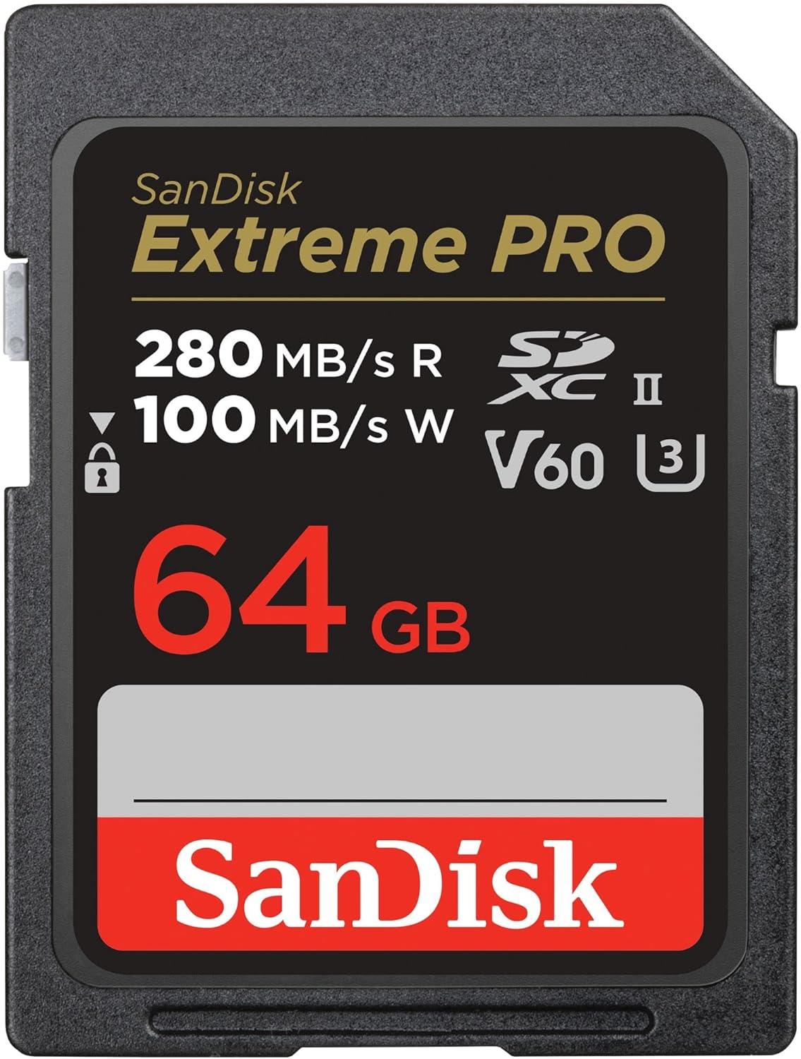 Sandisk Extreme Pro 64GB V60 280MB/S Uhs-Iı Sdxc 6k-4k UHD Hafıza Kartı SDSDXEP-064G-GN4IN