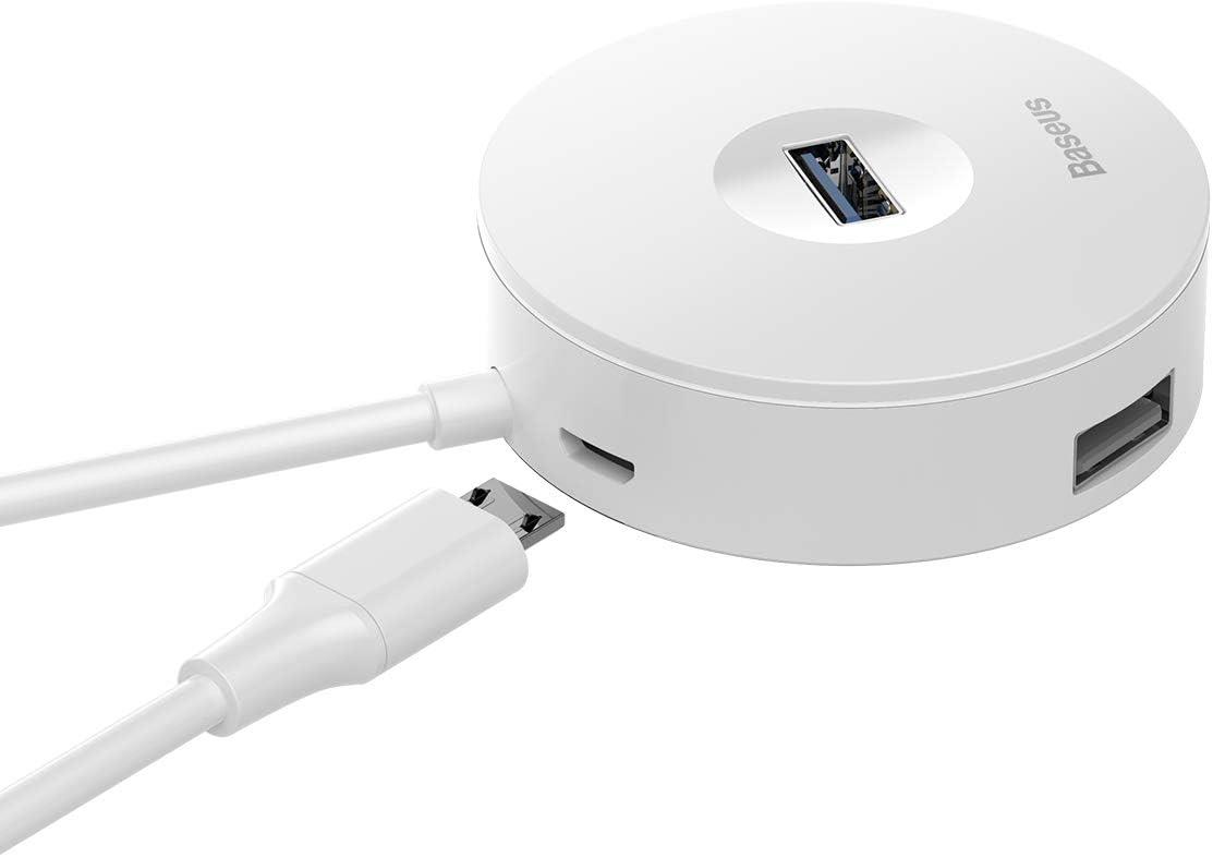 Baseus Round Box 3 in 1 Çok Fonksiyonlu Bilgisayar/Telefon Hub Adaptörü - Beyaz