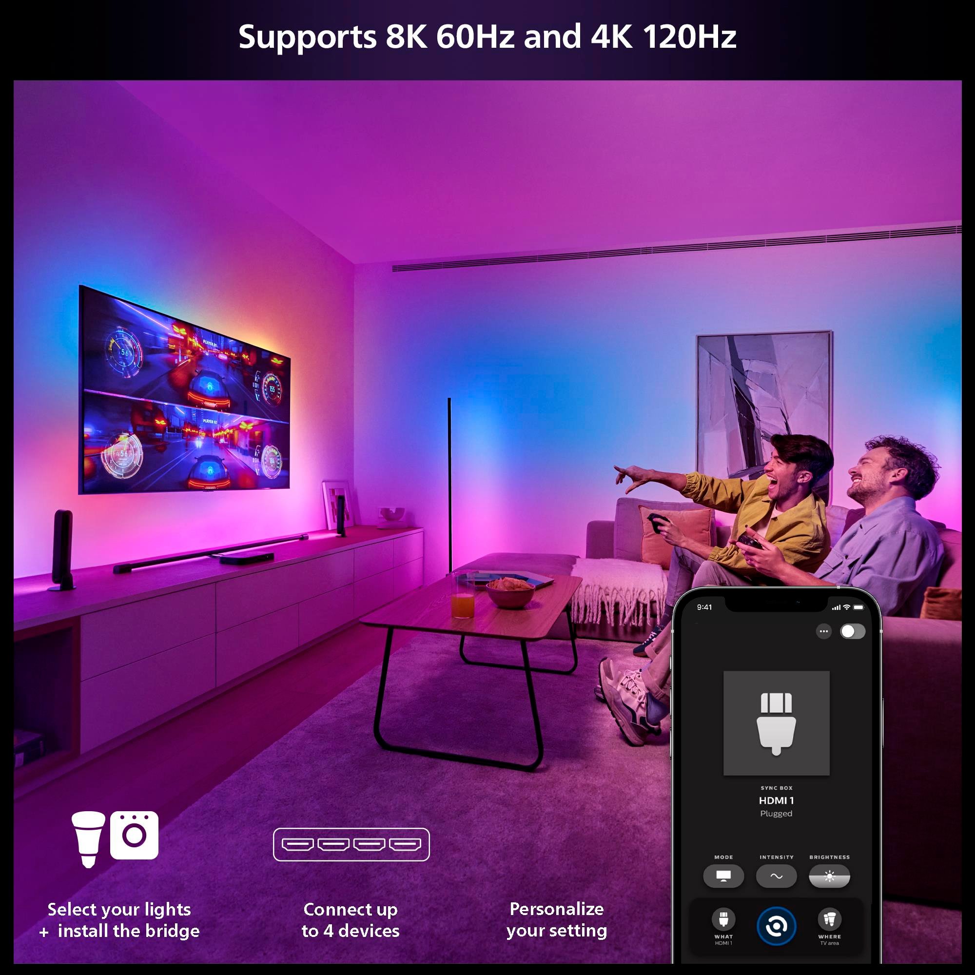 Philips Hue HDMI Sync Box 8K, 4 HDMI Bağlantısı, Akıllı Aydınlatma, Gen2