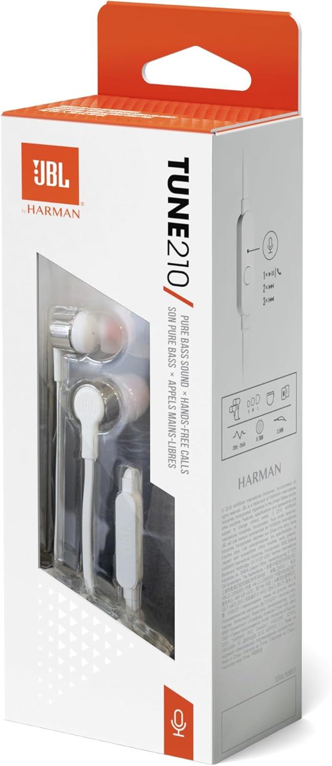 JBL T210 Siyah Kablolu Mikrofonlu Kulak İçi Kulaklık, Gri