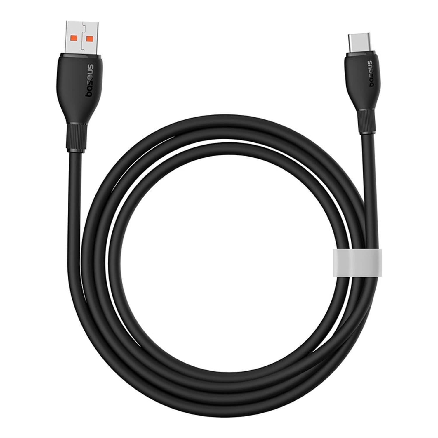 Baseus Pudding Hızlı Şarj Özellikli USB Type-C 100W Kablo 1.2 M Siyah