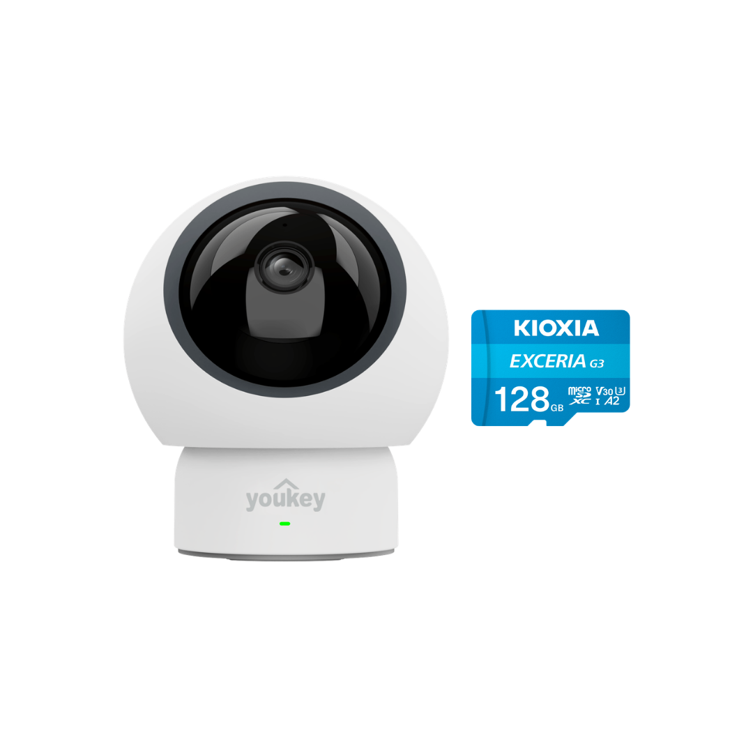 Youkey P310 2.5K İç Mekan Kamera-Kioxia 128GB Hafıza Kartı