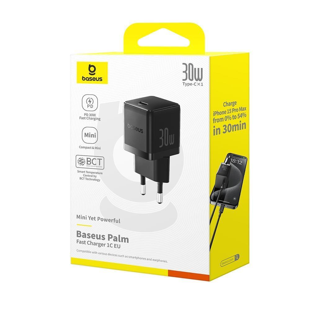 Baseus Palm 30W USB-C Hızlı Şarj Aleti, Siyah
