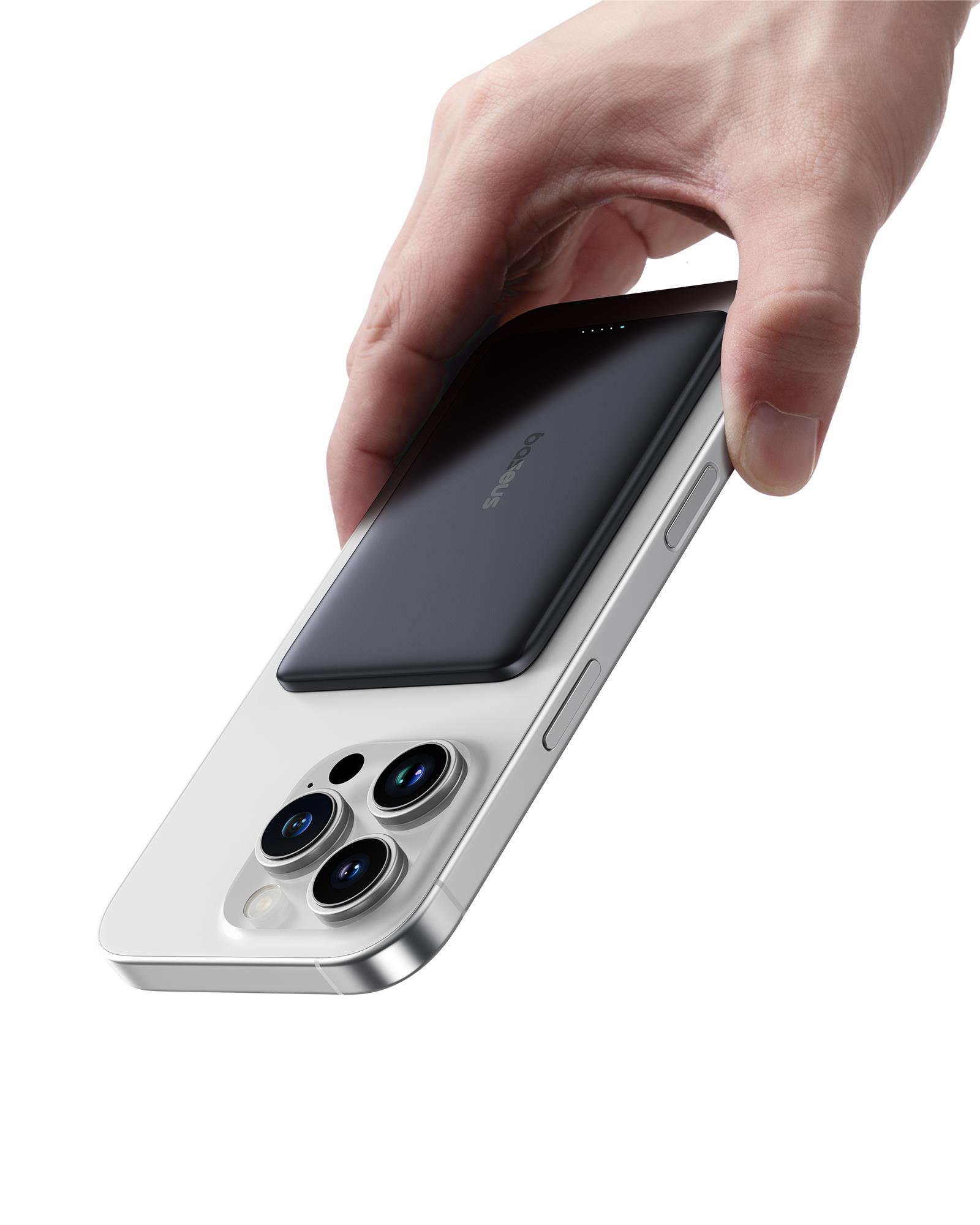 Baseus AM41 Picogo 0.3'' Ultra İnce 5000mAh MagSafe Kablosuz Powerbank, Siyah