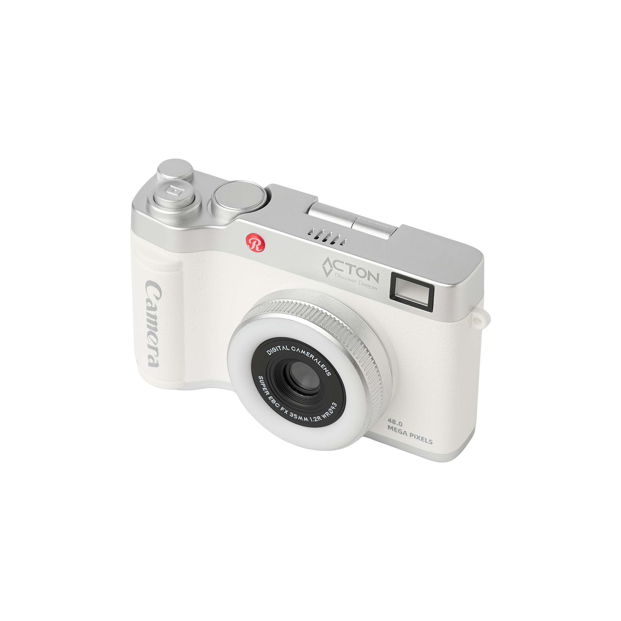 Acton Focus Flex Digital 4K 18X Zoom 48 MP Flaşlı Vlog Kamera Fotoğraf Makinesi Beyaz