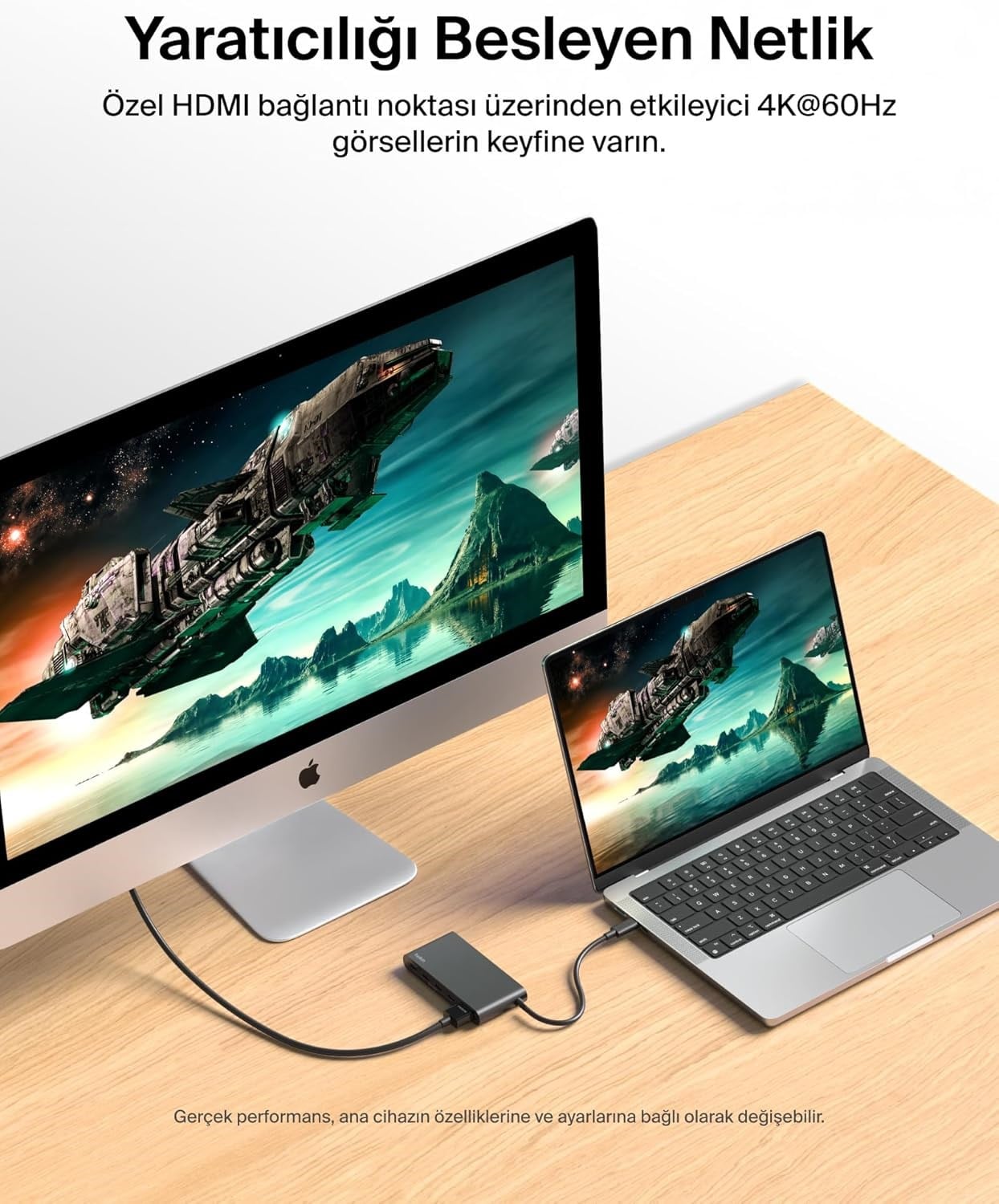 Belkin USB-C Hub, 5 Portlu Hub, 4K HDMI Görüntüleme, 60Hz, 100W Güç Dağıtımı, 10 Gbps Hızlı Veri Aktarımı, USB-C Çoklu Bağlantı Noktalı Adaptör