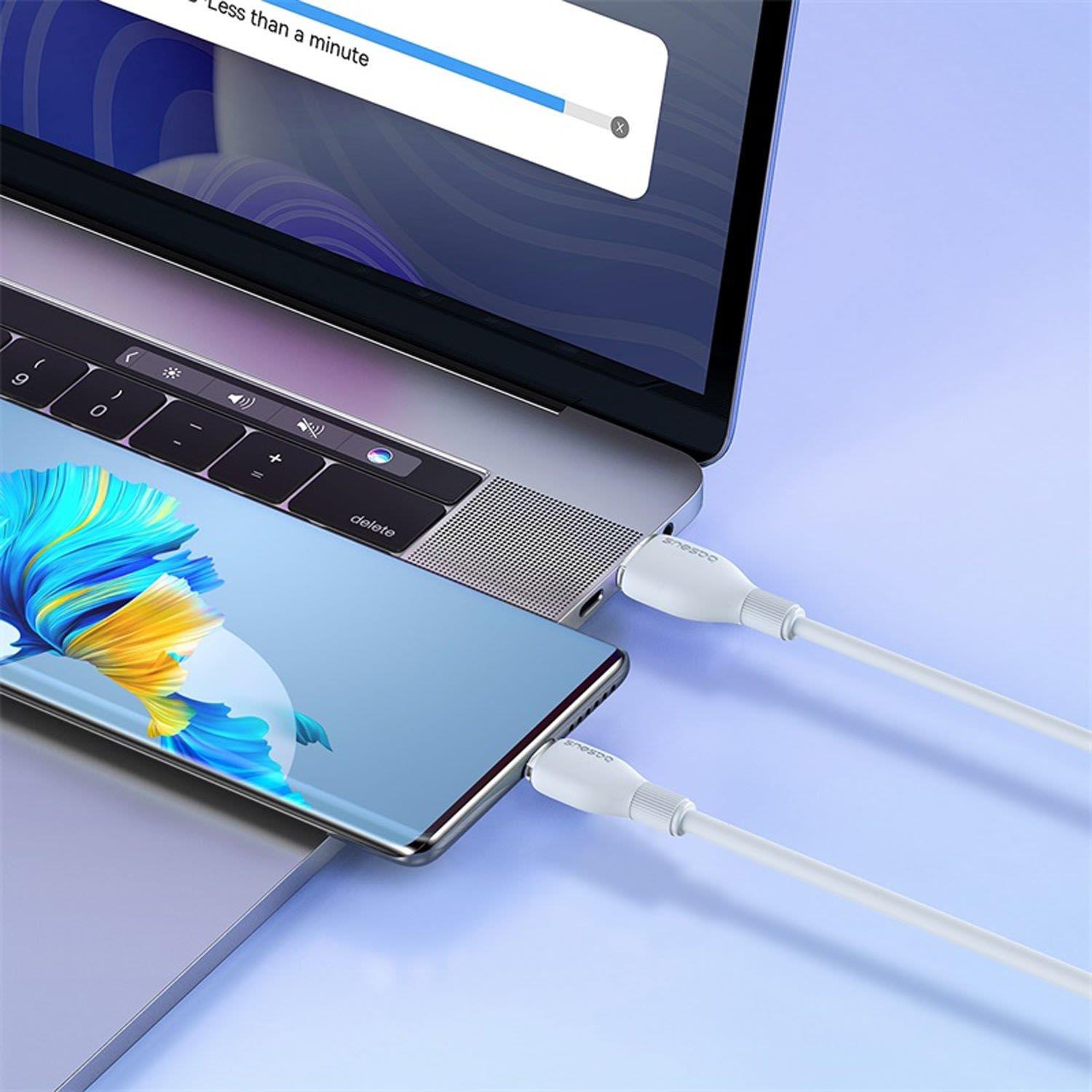 Baseus Pudding Hızlı Şarj Özellikli USB Type-C 100W Kablo 1.2M Beyaz
