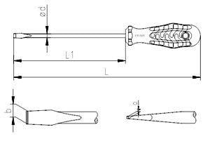 İzeltaş 4100175125 Kraft Serisi Düz Uçlu Tornavida 5x125
