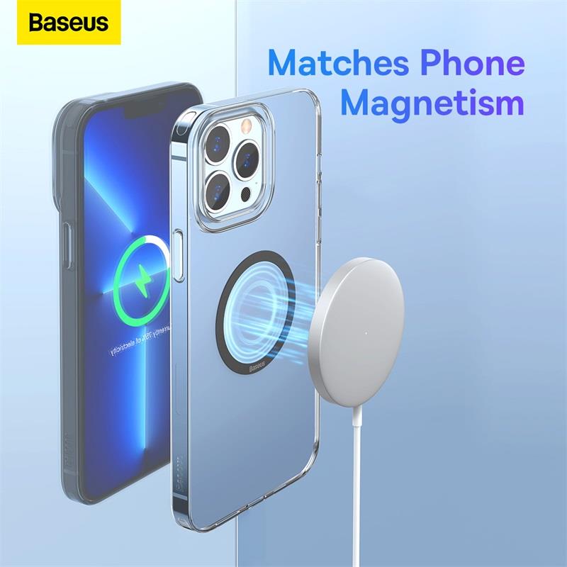 Baseus Manyetik Kablosuz Şarj Aleti Manyetik Metal Halka Çıkartma 2 Parça, MagSafe Çıkartma Halkası, Siyah
