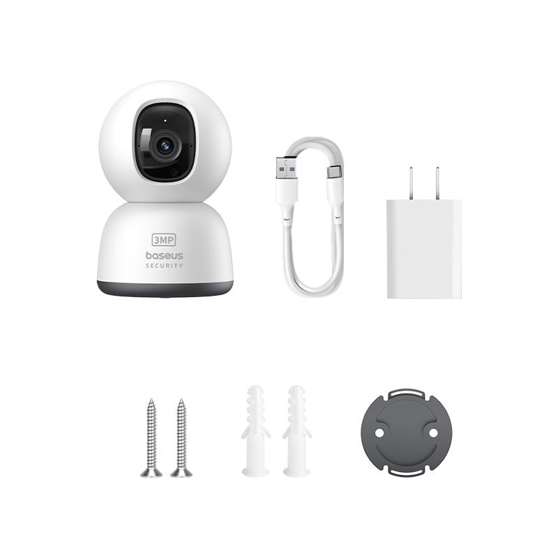 Baseus Security P1 Lite Indoor 2K 3MP Wi-Fi Güvenlik Kamerası  AI Algılama, 8x Zoom, Alexa ve Google uyumlu
