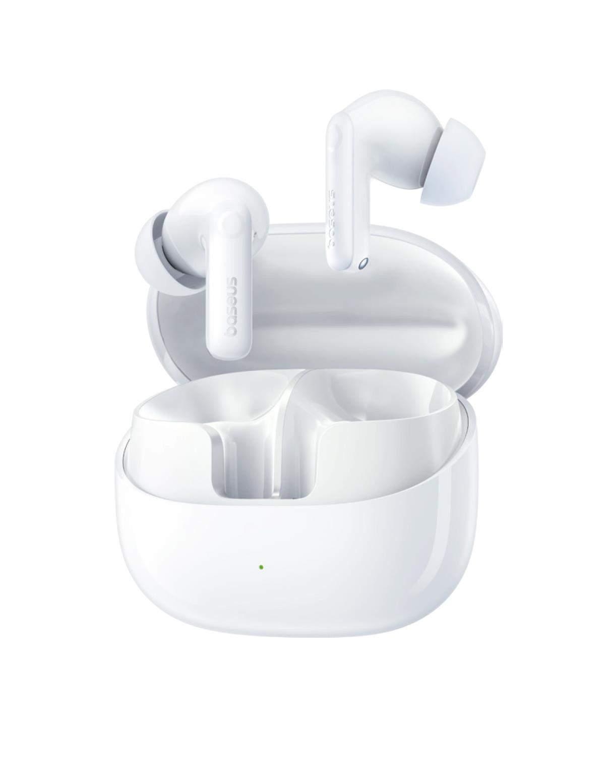 Baseus Bass BP1 Pro 50 dB Gürültü Engellemeli Kulaklıkiçi Kulaklık, 6 Mikrofonlu AI Net Arama, IP55, 55 Saat Oynatma Süresi, Bluetooth 6.0, Beyaz