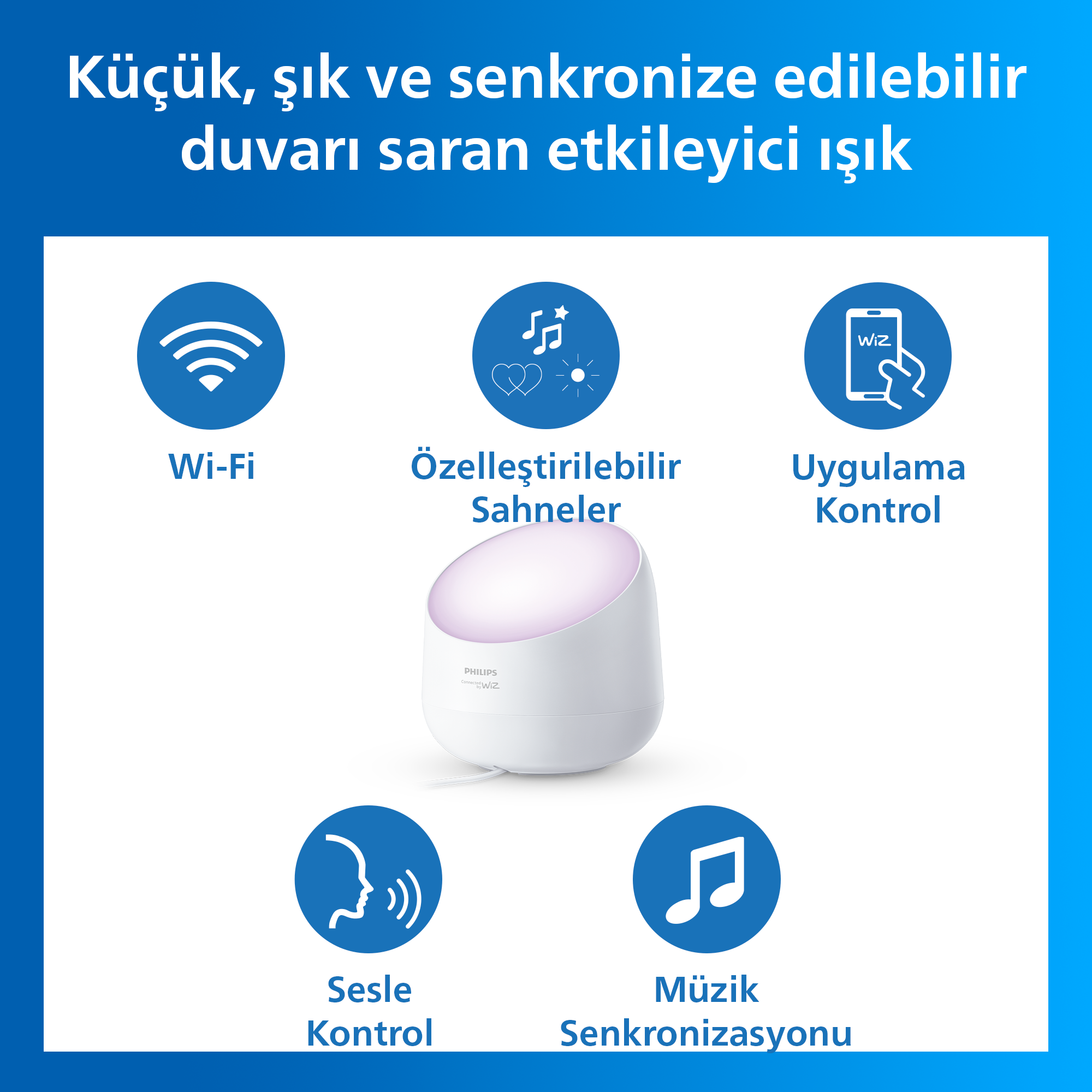 Philips Smart Lighting Squire Lite Akıllı Masa Lambası - Beyaz - Google Home, Alexa, HomeKit ve Matter uyumlu
