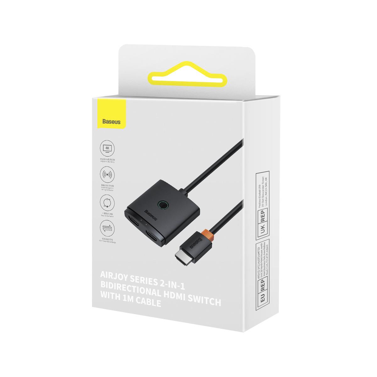 Baseus AirJoy Serisi 2'si 1 Arada Çift Yönlü HDMI Switch B01331105111-01