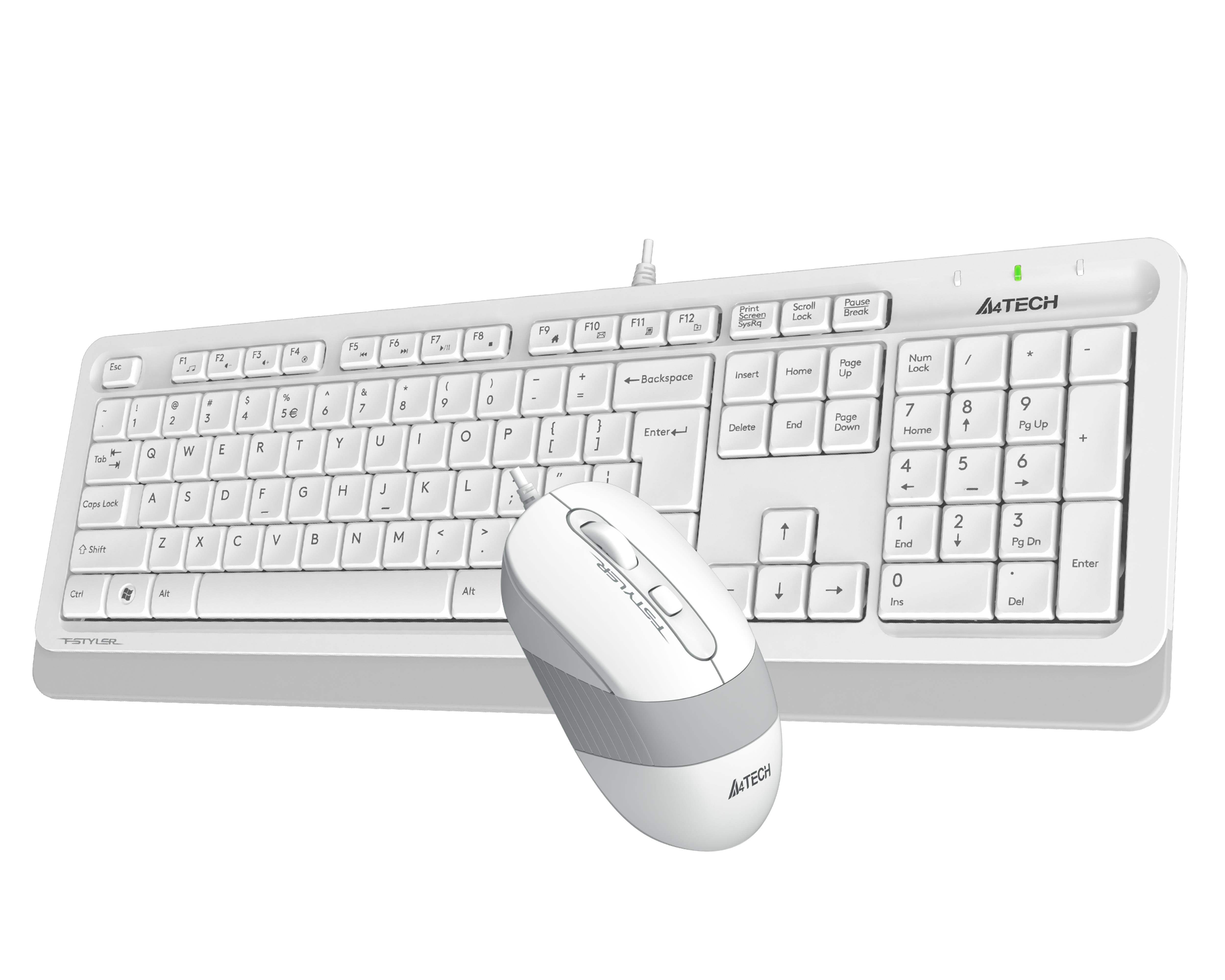A4-Tech F1010 Kablolu Q Klavye Mouse Set - Beyaz