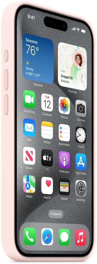Apple iPhone 15 Pro MagS Silikon Kılıf Uçuk Pembe - MT1F3ZM/A

