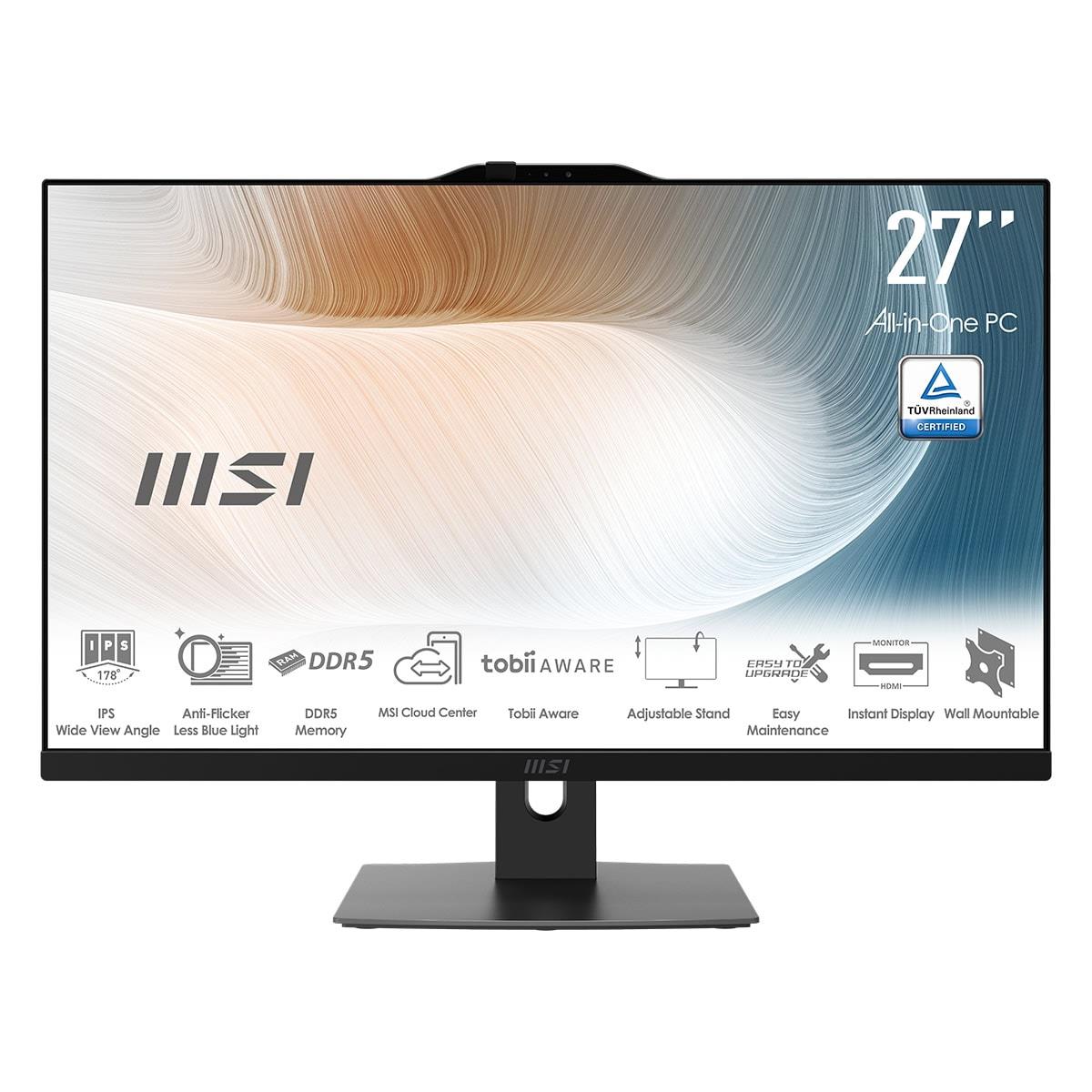 MSI MODERN AM272P 1M-1205XTR 27 FHD 16:9 (1920X1080) CORE 7 150U 16GB DDR5 1TB SSD FDOS SIYAH AIO PC