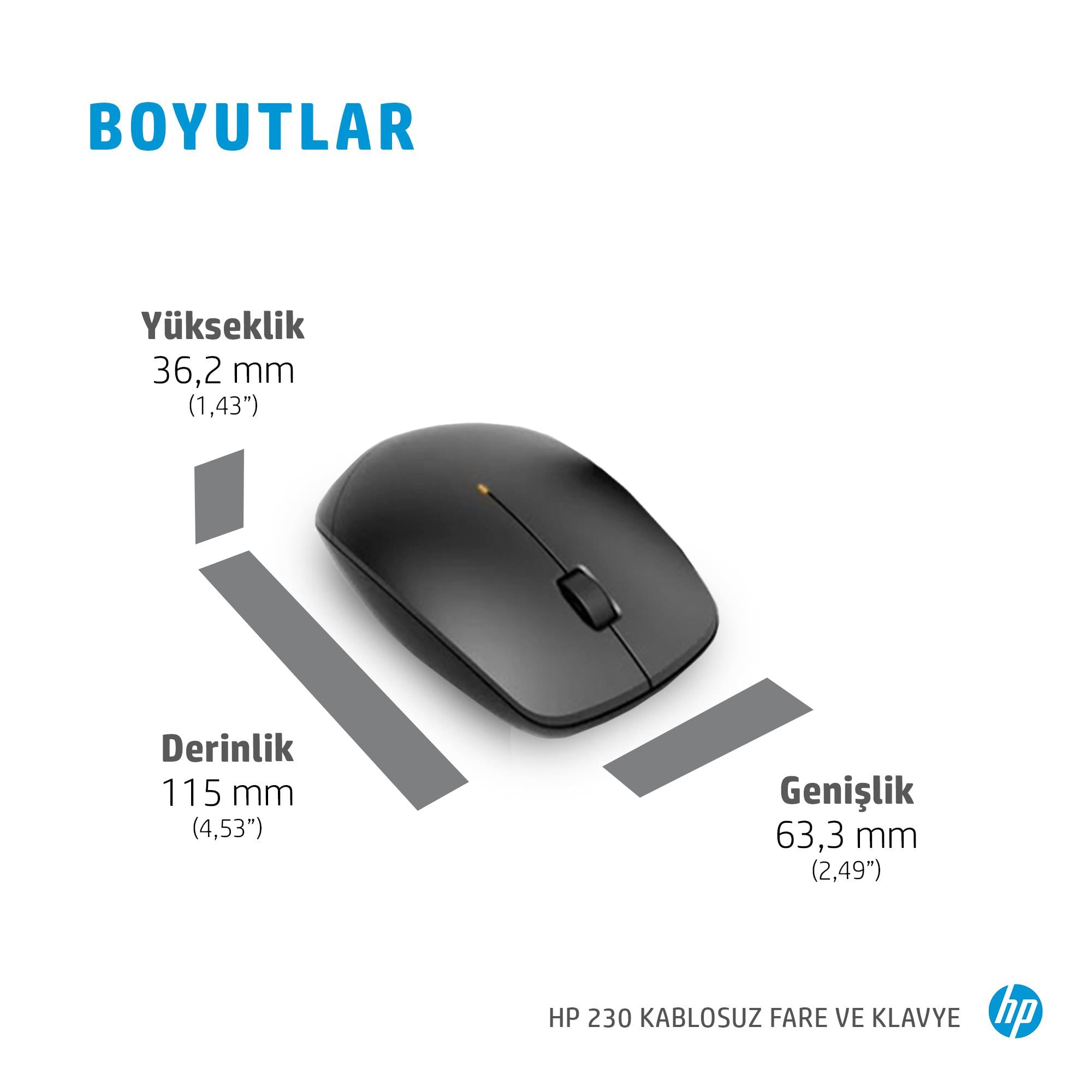 HP 230 Kablosuz Beyaz Klavye- Mouse Set İngilizce - 3L1F0AA