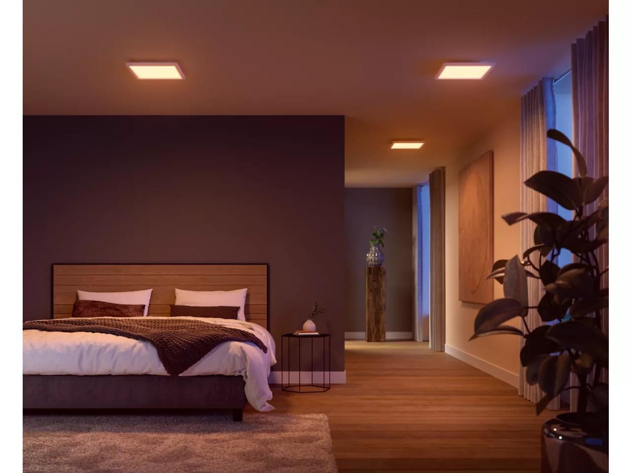 Philips Hue Surimu Beyaz Sıva Üstü RGB Akıllı LED Kare Panel Tavan Armatürü 25x25cm  1760 Lumen