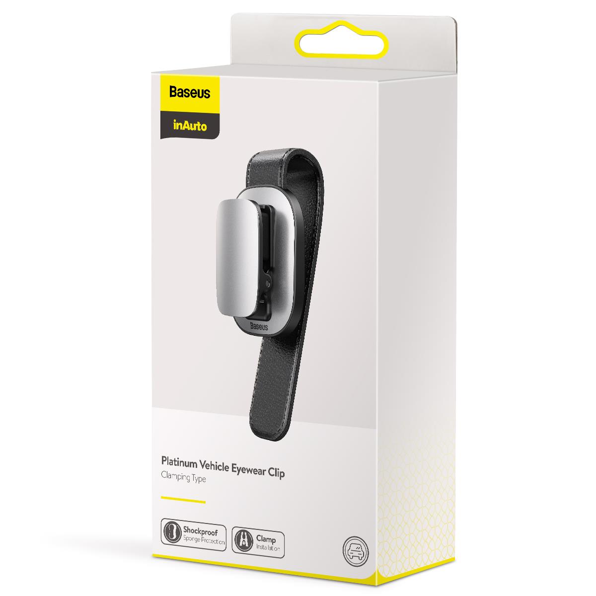 Baseus Platinum Araç Oto Güneşlik Gözlük Tutucu Klipsli - Siyah