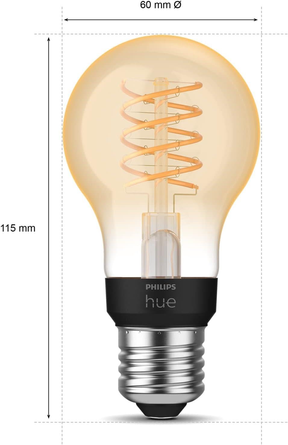 Philips Hue White E27 Filament 7W A60 550 lm, Sıcak Beyaz Işık Akıllı Ampul