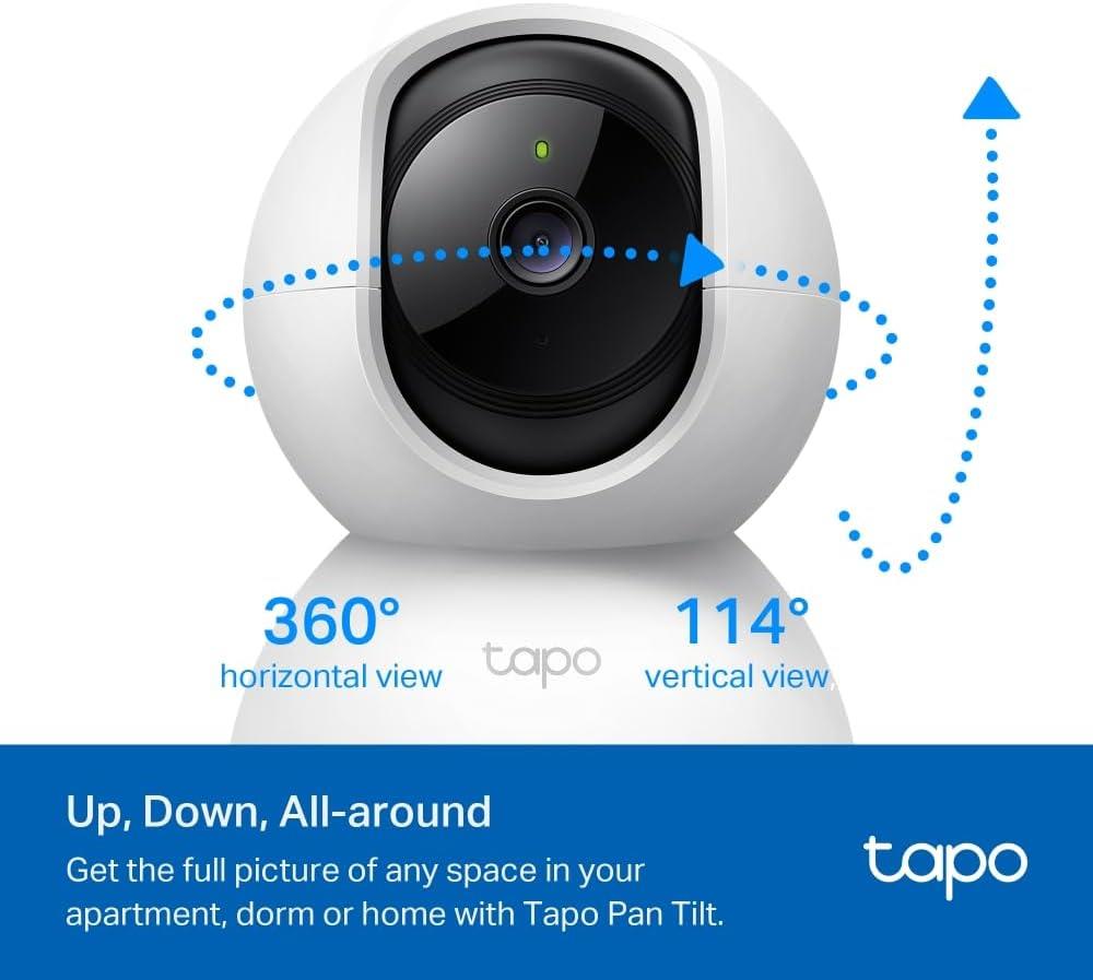 TP-LINK Tapo C210 360 Derece 2K UHD Yatay/Dikey Hareketli Wi-Fi Güvenlik Kamerası + Sandisk 256 Gb Hafıza Kartı