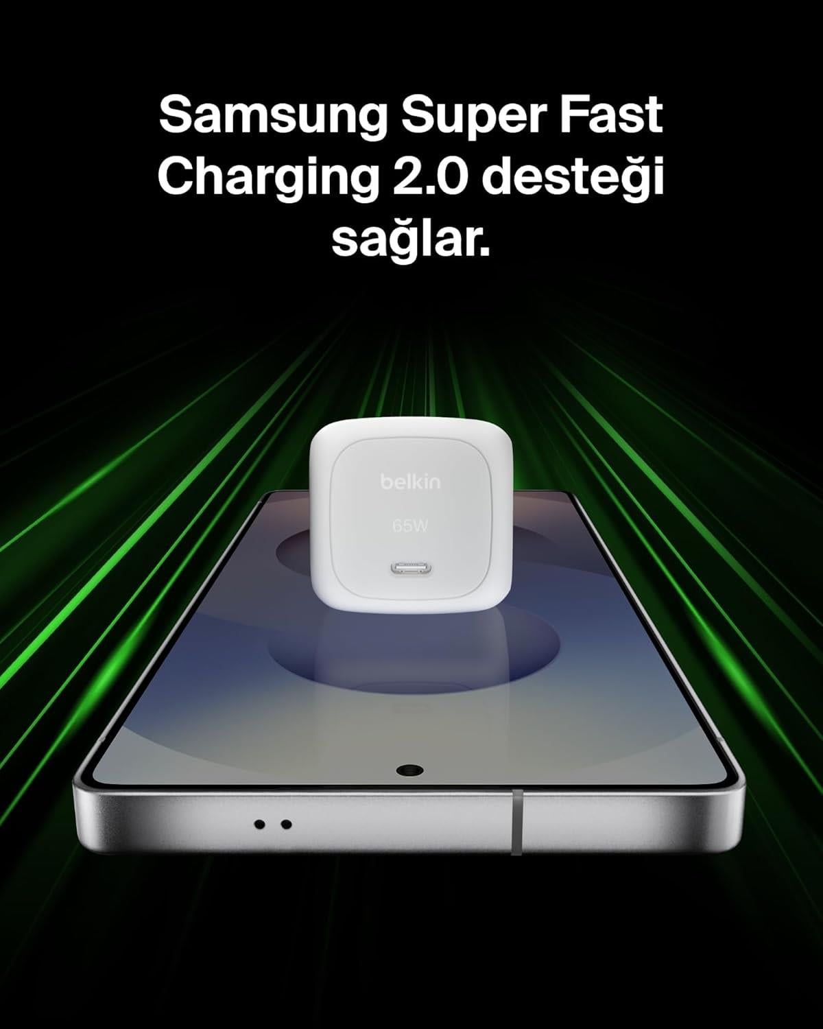 Belkin WCA011 65W C PPS PD Şarj Cihazı, Beyaz