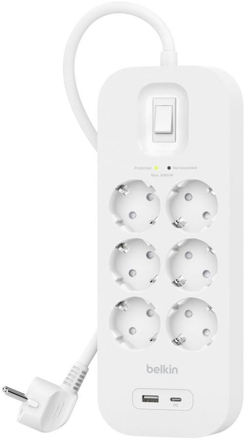 Belkin SRB002VF2M USB-C-USB-A 6x Akım Korumalı Priz  2M