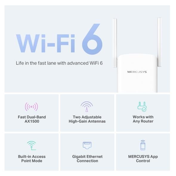 TP-LINK MERCUSYS ME60X AX1500 WIFI RANGE EXTENDER