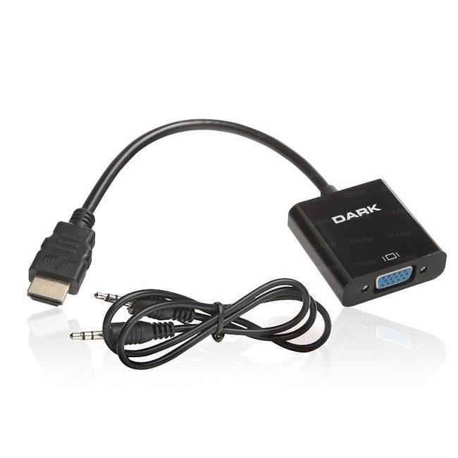 Dark HDMI Erkek to VGA Dişi + SES Çevirici