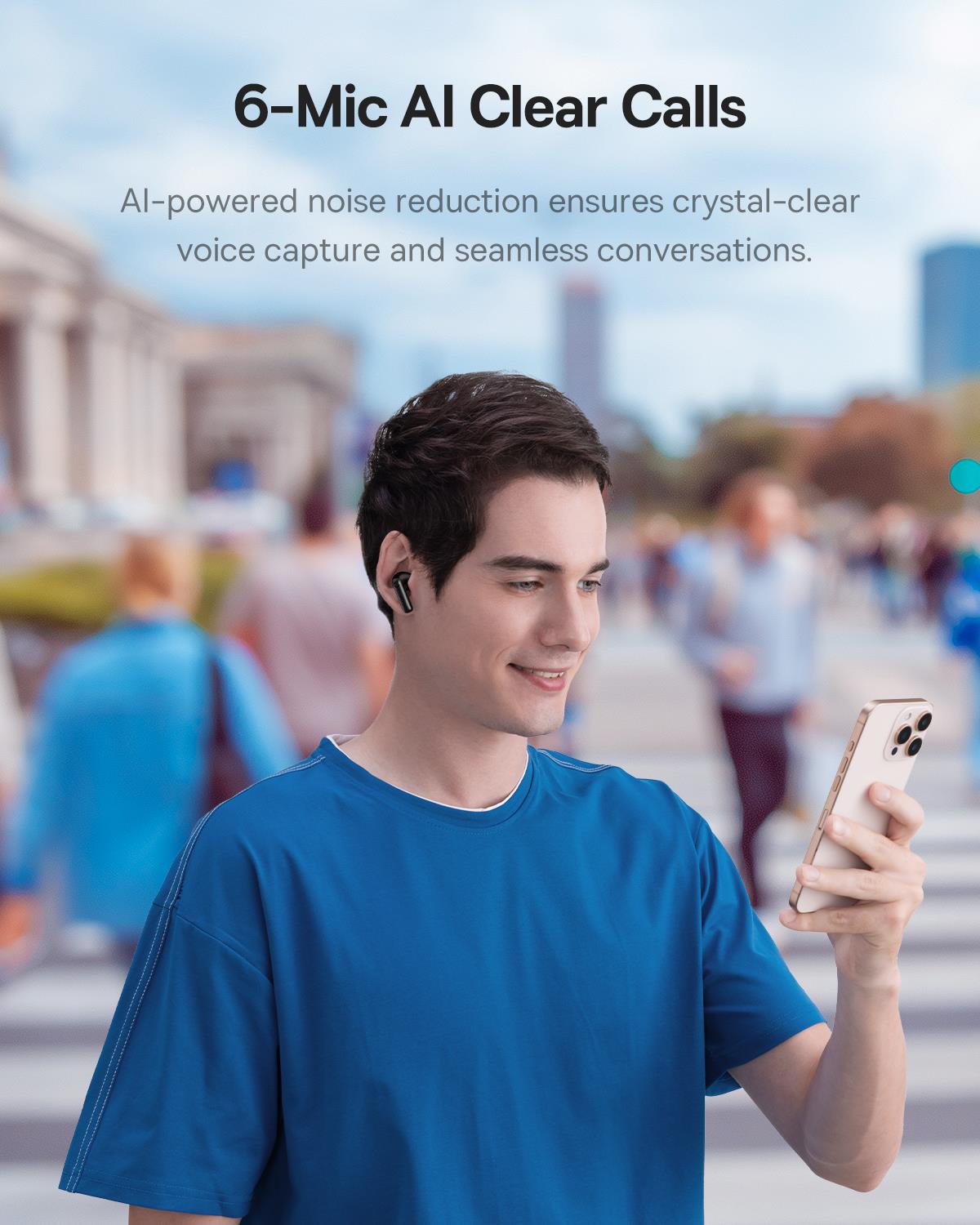 Baseus Bass BP1 Pro 50 dB Gürültü Engellemeli Kablosuz Kulaklık, 6 Mikrofonlu AI Net Arama, IP55, 55 Saat Oynatma Süresi, Bluetooth 6.0, Siyah