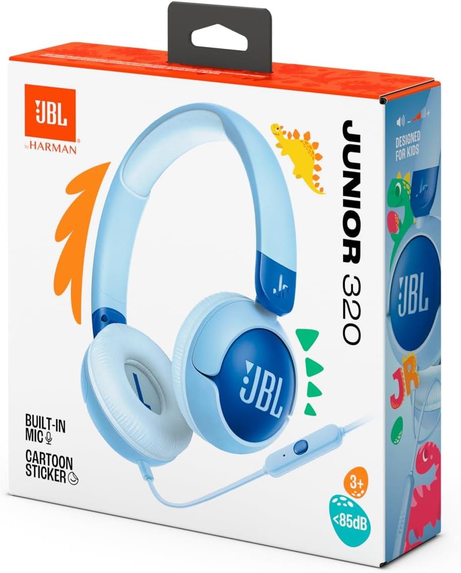 Jbl JR320 Kablolu Kulaküstü Çocuk Kulaklığı, Mavi