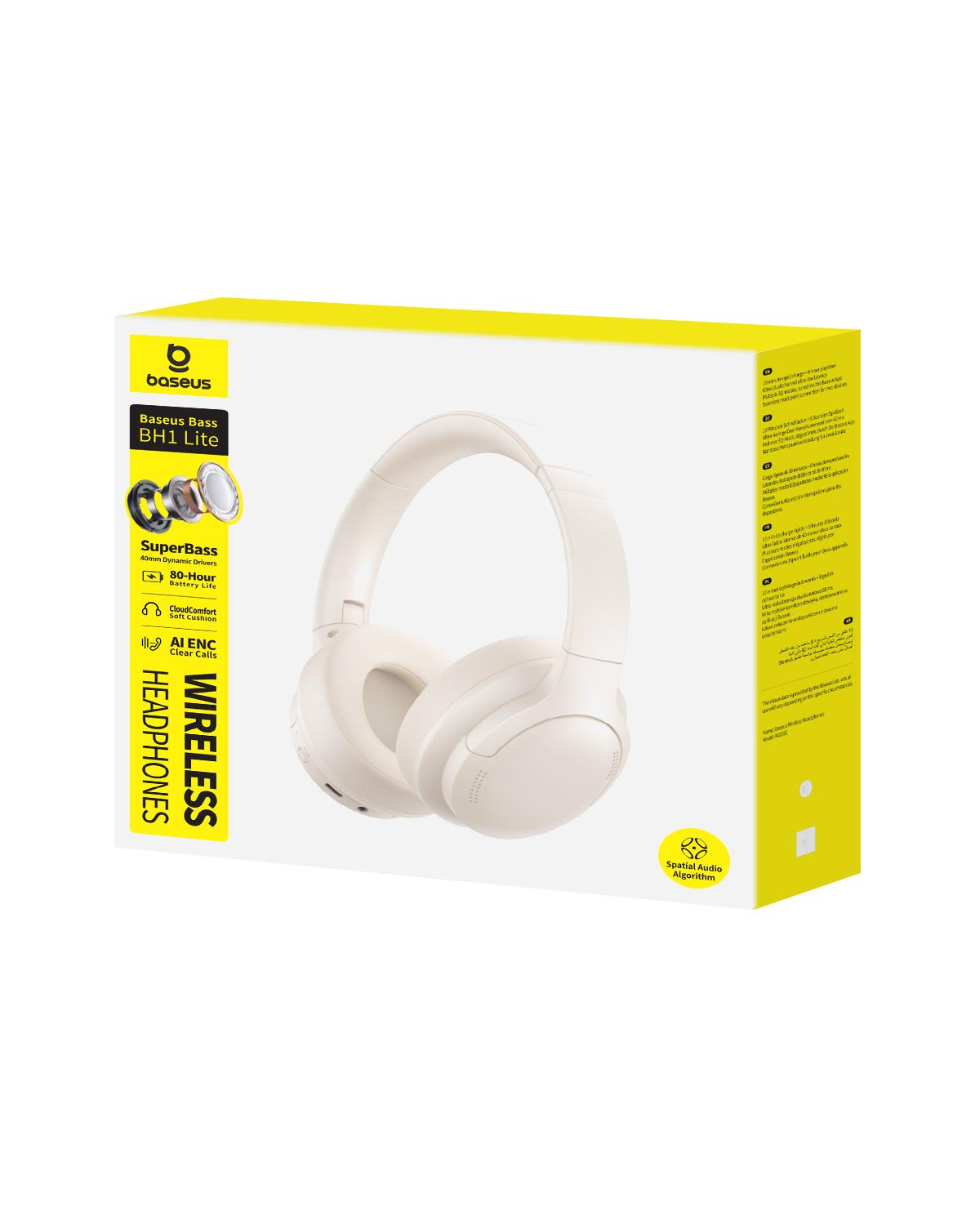 Baseus Bass BH1 Lite Kablosuz Kulaküstü Kulaklık - Beyaz