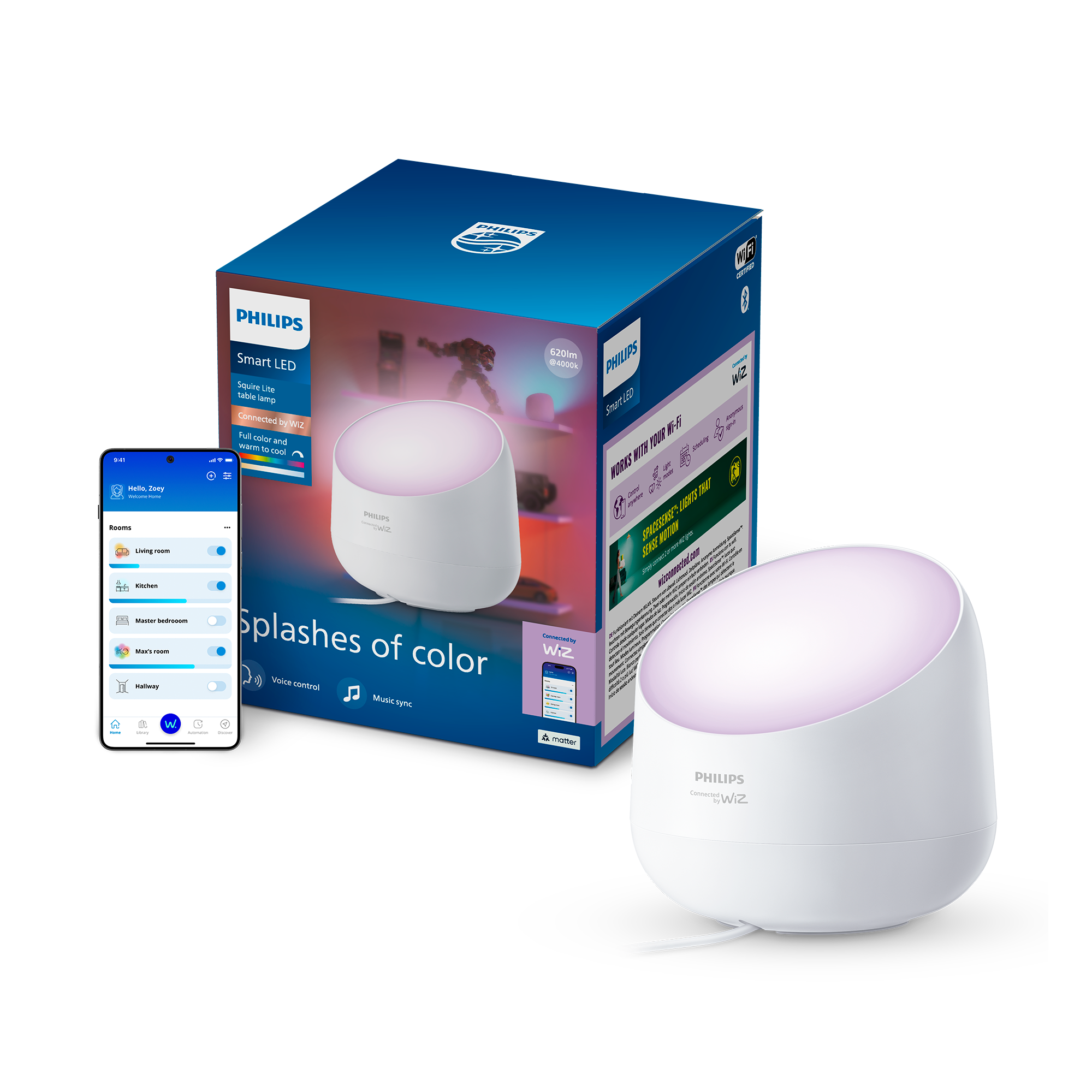 Philips Smart Lighting Squire Lite Akıllı Masa Lambası - Beyaz - Google Home, Alexa, HomeKit ve Matter uyumlu