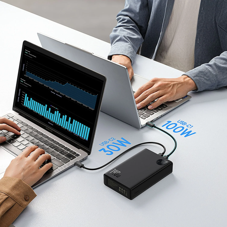Baseus Adaman Overseas Edition 24.000 mAh Digital Display 140W  Powerbank-Siyah