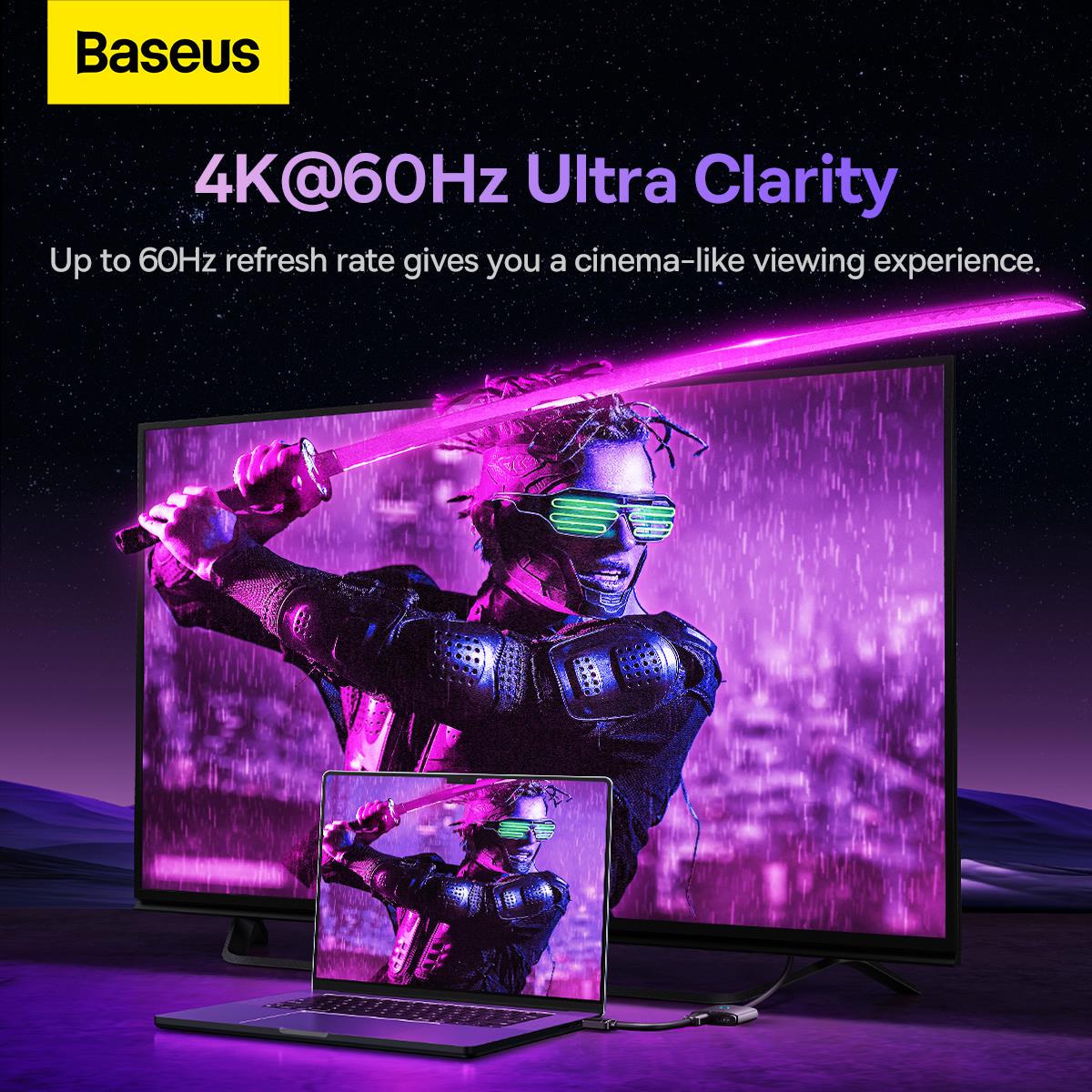 Baseus AirJoy Serisi 2'si 1 Arada Çift Yönlü HDMI Switch B01331105111-01