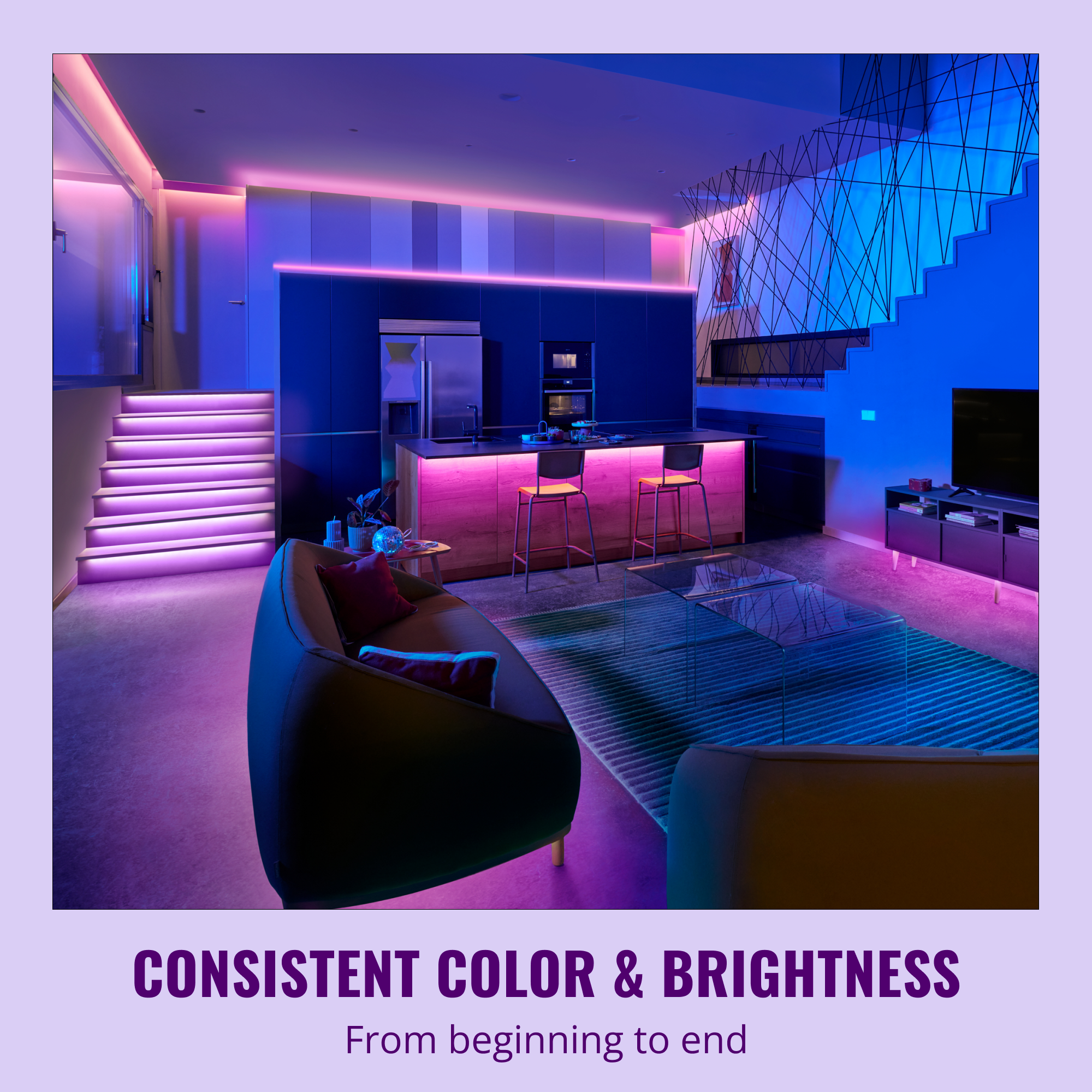 Wiz RGB 15 Metre Akıllı Led Şerit (16 Milyon Renk, Wi-Fi Kontrollü) - Google Home, Alexa and HomeKit