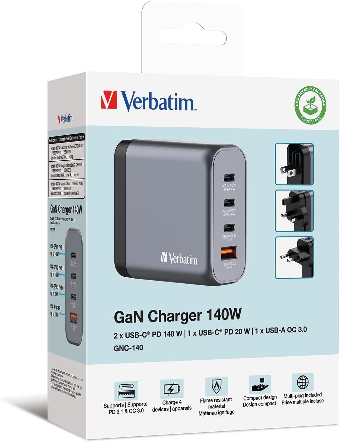 Verbatim 32203 - V GNC-140 GaN Charger 140W