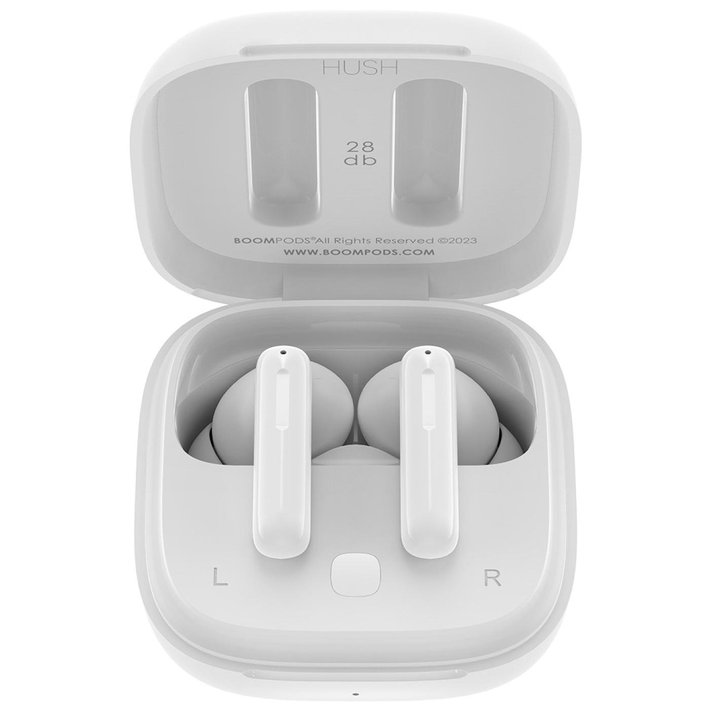 Boompods Bassline Hush ANC, TWS Bluetooth Kulaklık, Beyaz