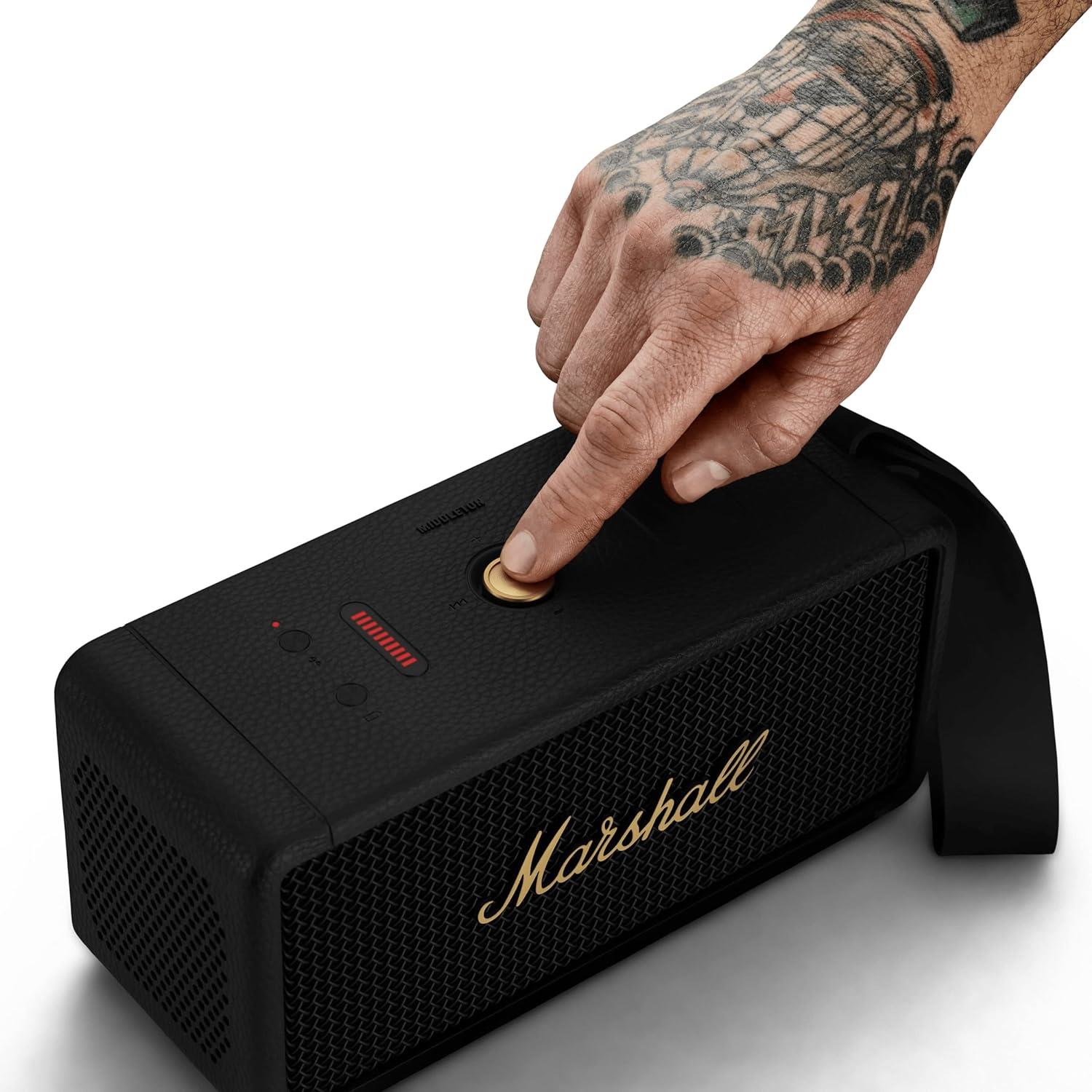 Marshall Middleton BT Hoparlör, Blk&Brass - Siyah