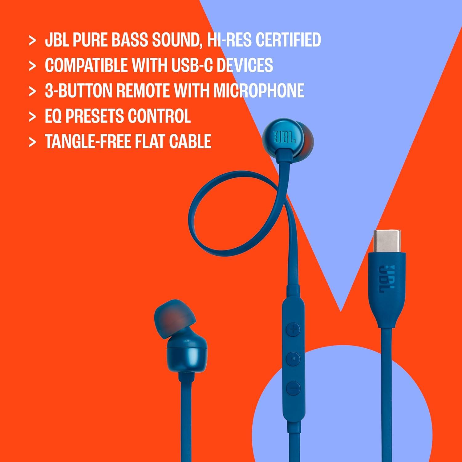 JBL Tune 310C USB-C Kulakiçi Kulaklık - Siyah