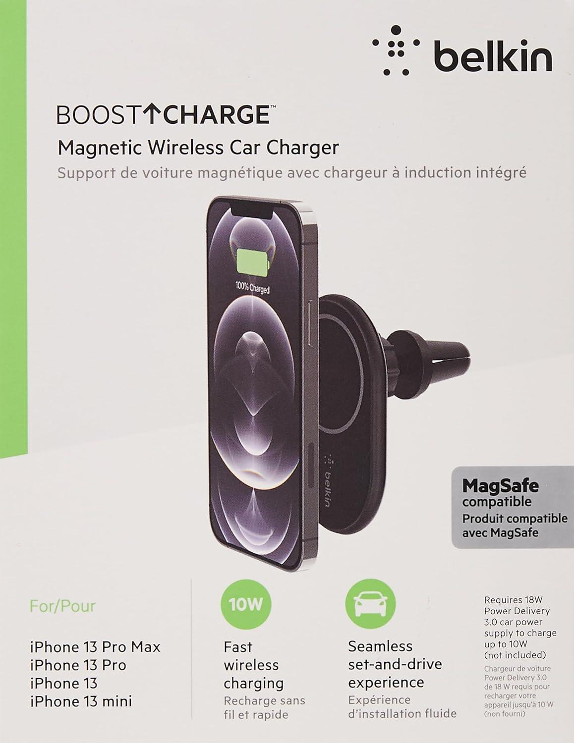 Belkin BoostCharge Manyetik Kablosuz Araç Şarj Cihazı 10w - Adaptörsüz Wıc004btbk-nc