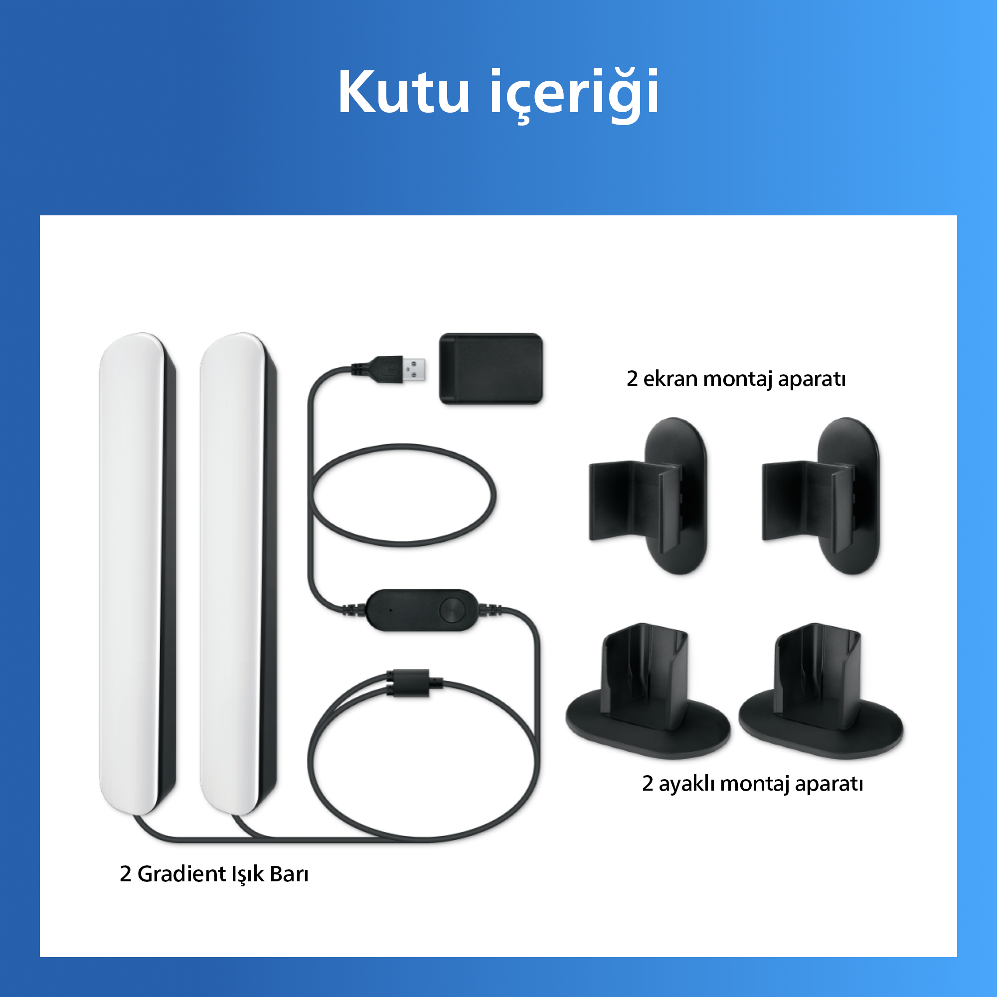 Philips Smart Lighting RGBIC Işık Barı 30 cm - Google Home, Alexa, HomeKit ve Matter uyumlu